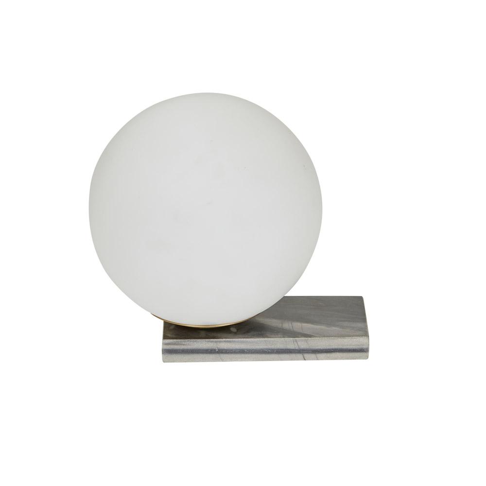 Easton Orb Table Lamp White Marble by GlobeWest. Orb light on a grey marble base