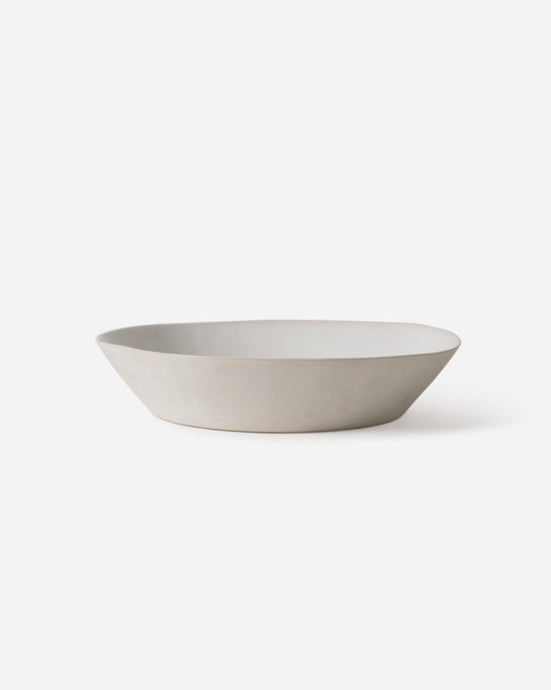 Finch Serving Bowl White/Natural by Città - Natural stone round serving bowl with white inside