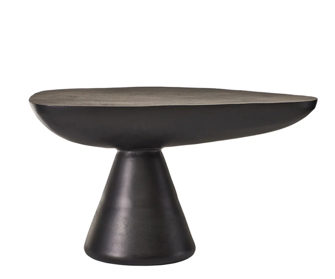 Manon Coffee Table Large by Horgans - A black abstract-shaped coffee table in matte black aluminium