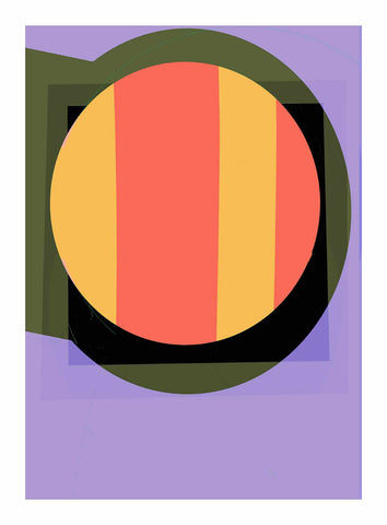 Next Time Around by Philippa Riddiford - Abstract artwork in purple, green and orange tones