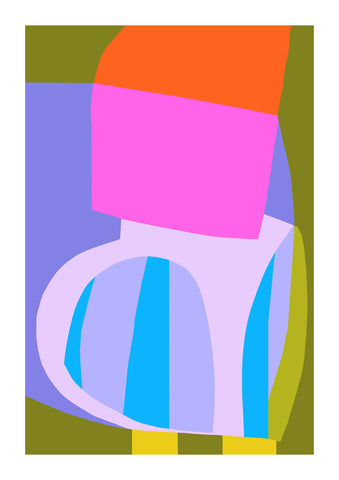 Of No Set Menu by Philippa Riddiford - Bold, fluorescence shapes in pink, purple and green tones