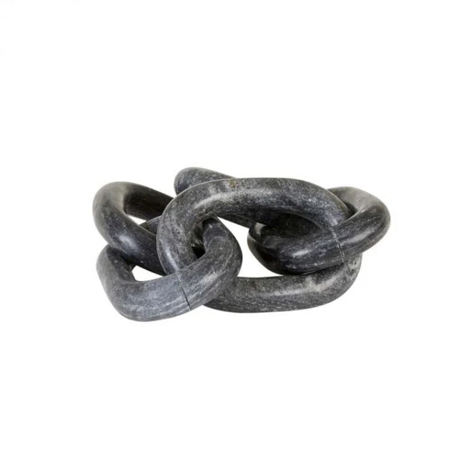 Rufus Link Marble Sculpture Black Marble by GlobeWest - A black marble large chain sculpture.