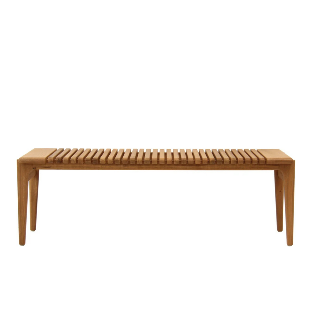 Scandic Bench Natural Oak by Satara - Slimline light oak timber bench seat with slatted effect.