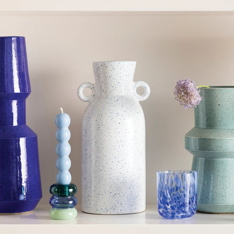 Speckle Blue Tall Vase