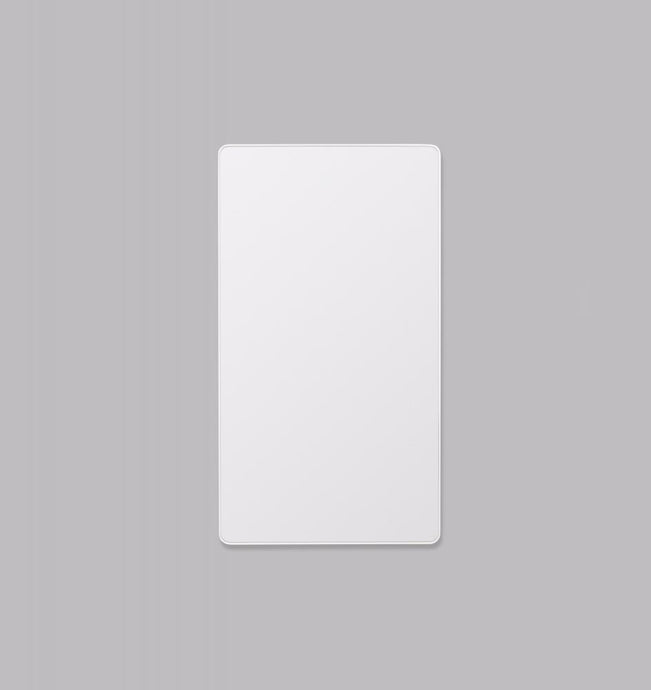 Flynn Curve Leaner Bright White Mirror by Middle of Nowhere. Streamline minimal design rectangle mirror with rounded edges in bright white engineered wood frame to enhance any space.