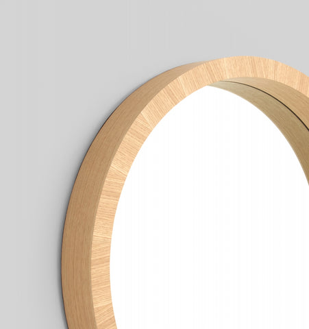 Light Wood Circle Mirror