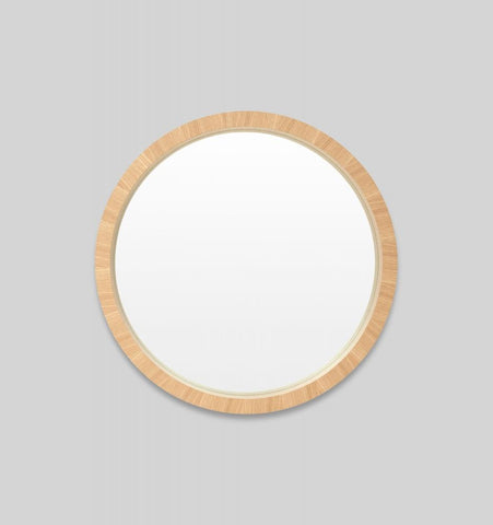 Light Wood Circle Mirror