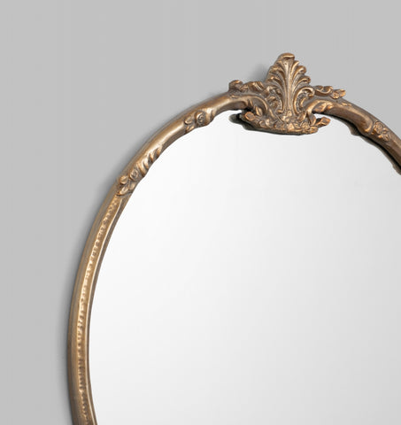 Lorraine Round Antique Brass Mirror
