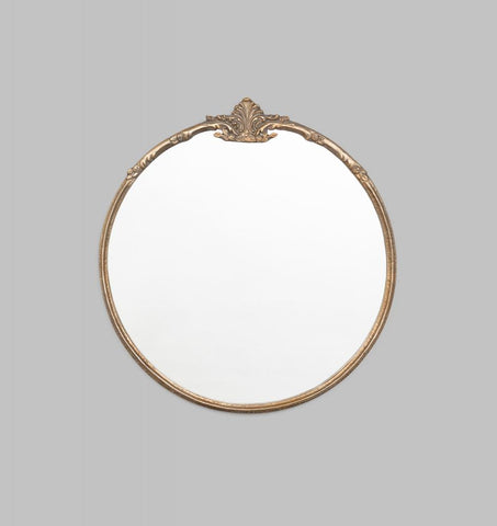 Lorraine Round Antique Brass Mirror